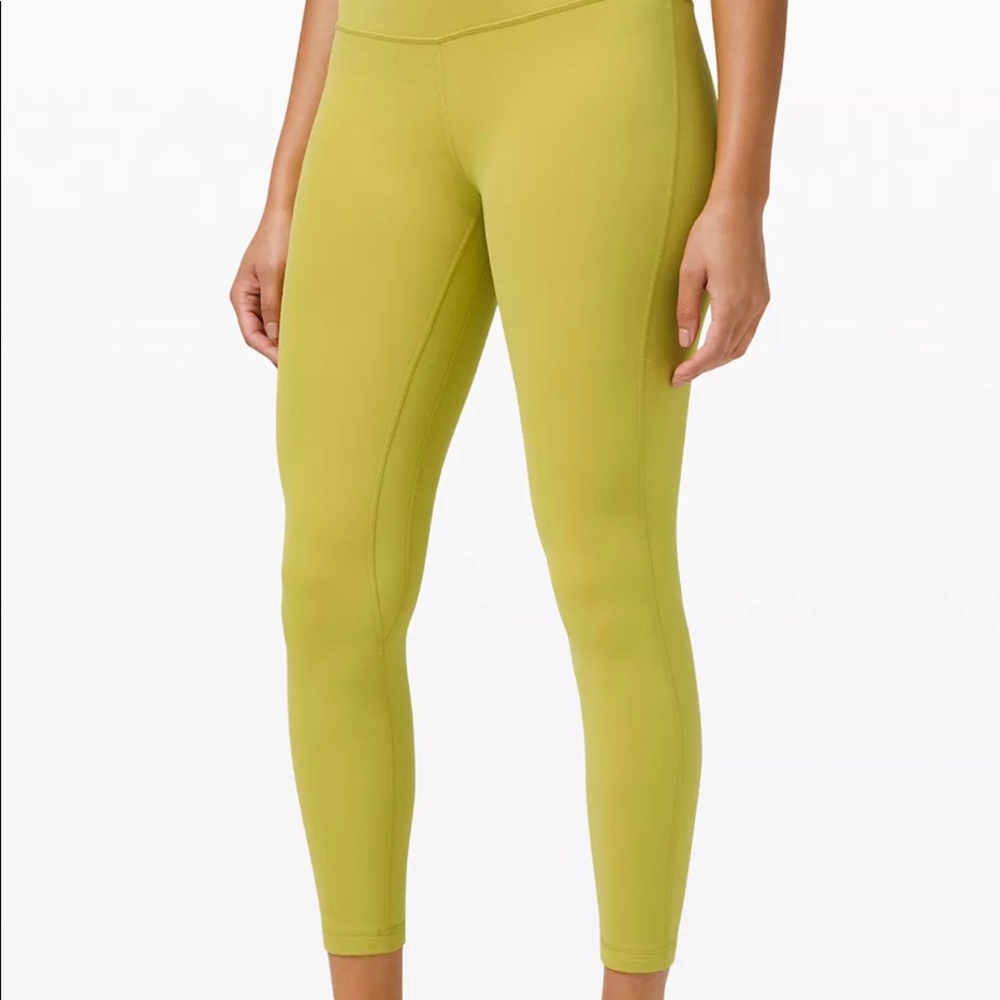 Yellow/Green leggings from Lululemon. Size 10.